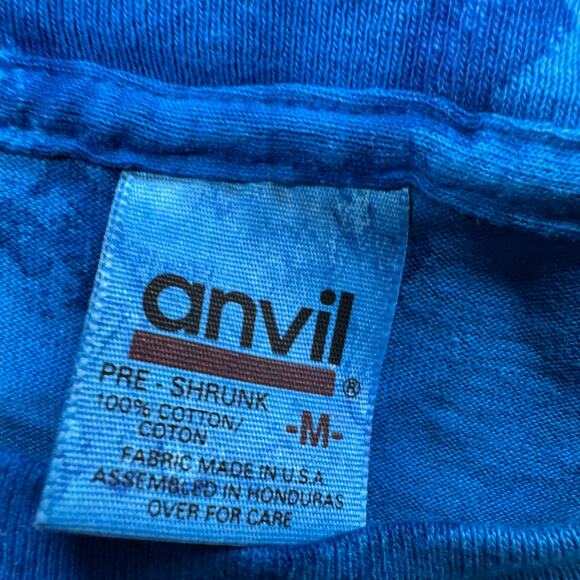 Vintage Macaw Parrot Tie Dye Shirt USA M Blue Macaw Landing Foundation Portland - Picture 3 of 7